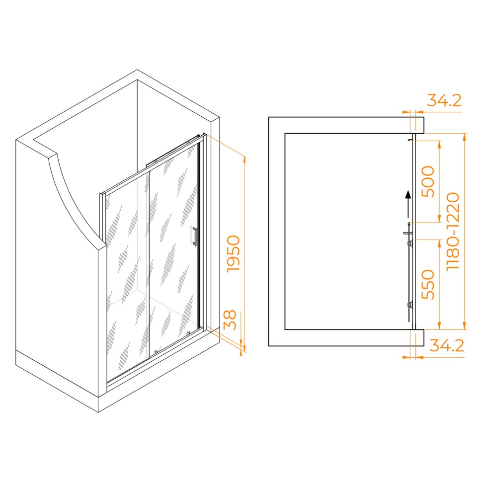 Душевая дверь RGW PA-14 (Прозрачное, 1200)