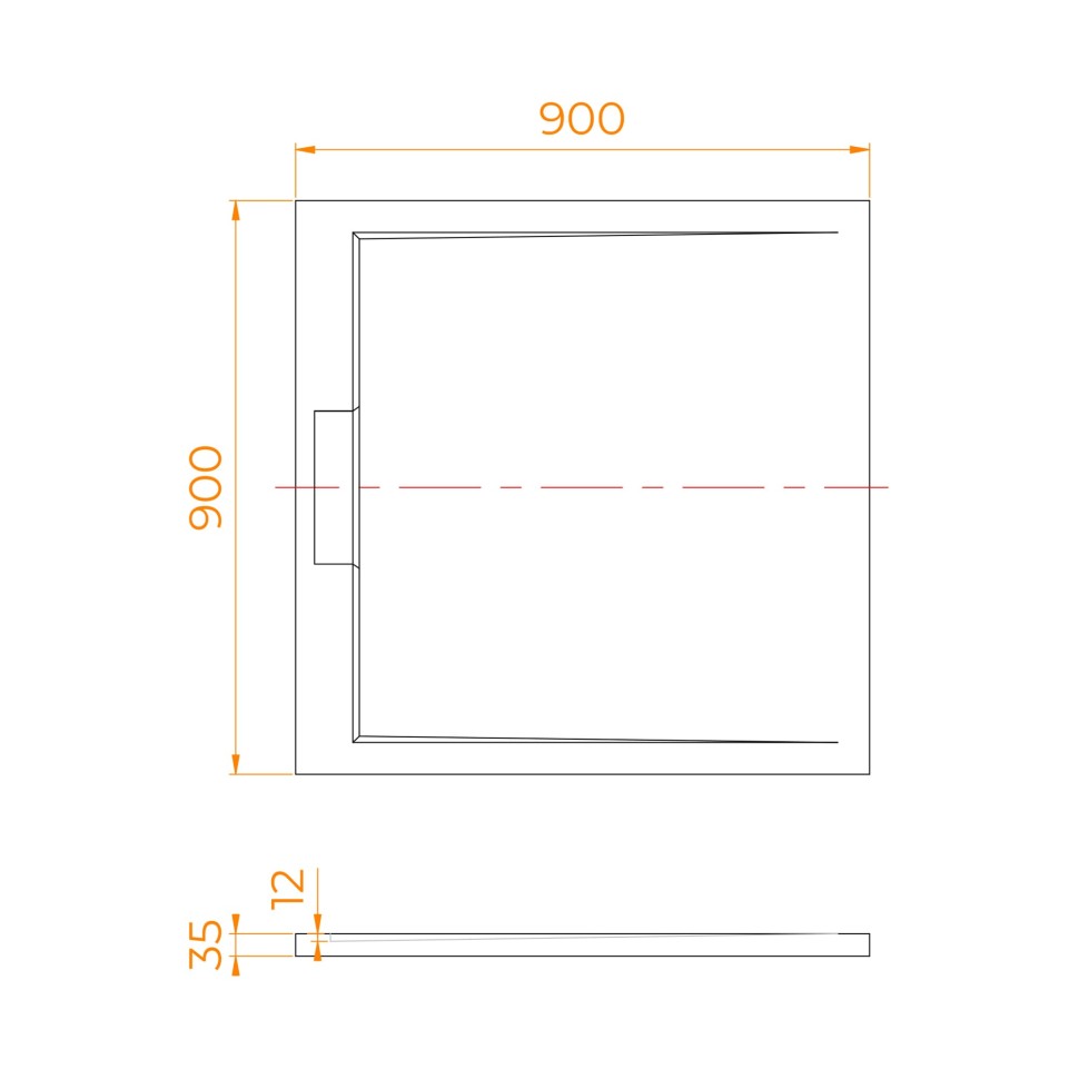 Душевой поддон квадратный RGW STL-W Белый 900x900