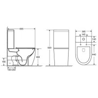Унитаз напольный Ceramalux с сиденьем и бачком 1289A