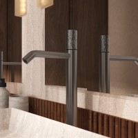 Смеситель для раковины Аура (Aura) VBF-6AU2GM, вороненая сталь