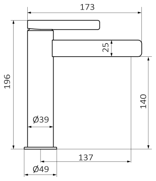 Смеситель для раковины GRB AXIS XL 74540793, никель