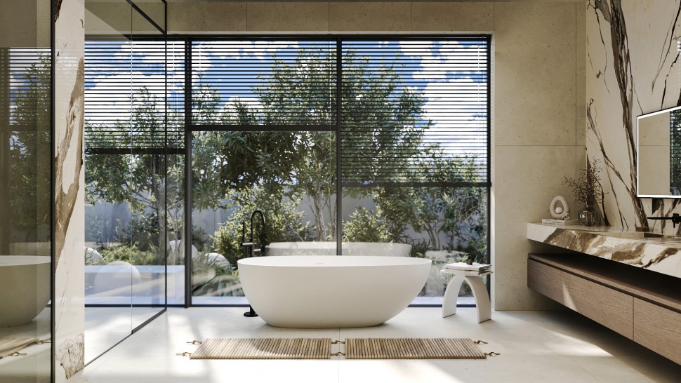 Ванна из искусственного камня ABBER Stein AS9611-1.7 белая матовая