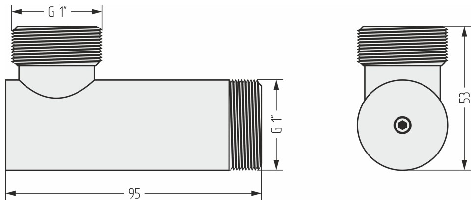 Уголок со спускным клапаном переходной (G 1" НР х G 1" НР)