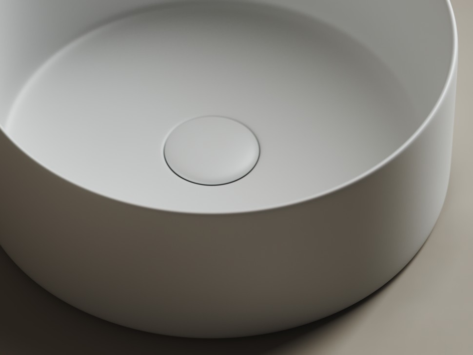 Умывальник чаша накладная круглая (цвет Белый Матовый) Element 358x358x137мм