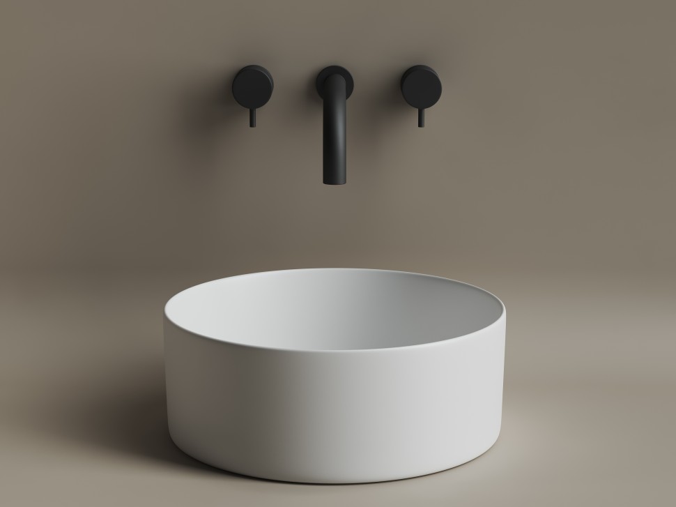 Умывальник чаша накладная круглая (цвет Белый Матовый) Element 358x358x137мм