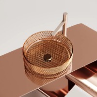 Умывальник чаша накладная круглая (цвет бежевый) Cristal 360x360x112мм