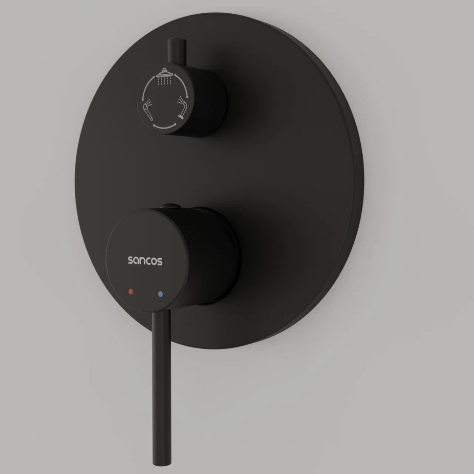 Душевой комплект SANCOS Select встраиваемый для душа, цвет черный матовый, арт. SC3004MB