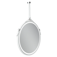 Зеркало для ванной комнаты SANCOS Dames D650 с подсветкой , ремень из натуральной белой кожи, арт. DA650W