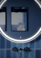 Зеркало для ванной комнаты SANCOS Dames D650 с подсветкой , ремень из натуральной белой кожи, арт. DA650W