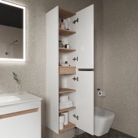 Шкаф-пенал SANCOS Smart подвесной белый, 350х300х1600 мм, арт. PSM35W