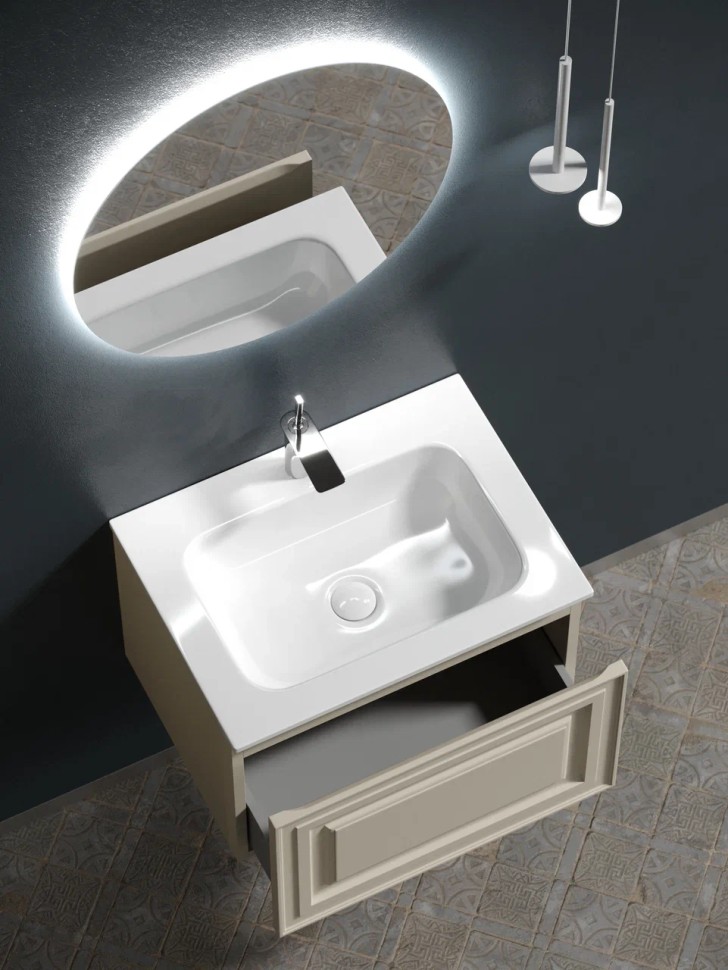 Тумба подвесная SANCOS Very 590х445х406, c одним ящиком оснащенным доводчиками, Beige Soft , арт.VR60CE