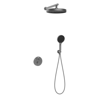 Душевой комплект Инспаер (Inspire) VSFW-3I22MT2GM встраиваемый, термостат, двухрежимный, вороненая сталь