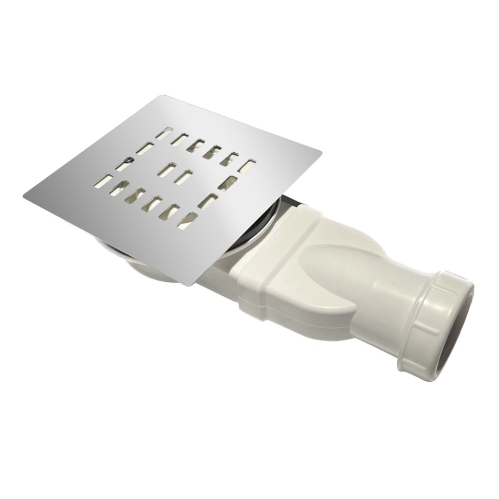 Душевой поддон из искусственного мрамора в комплекте с сифоном BelBagno UNO TRAY-MR-UNO-RH-120/80-550-35-W-L-CR