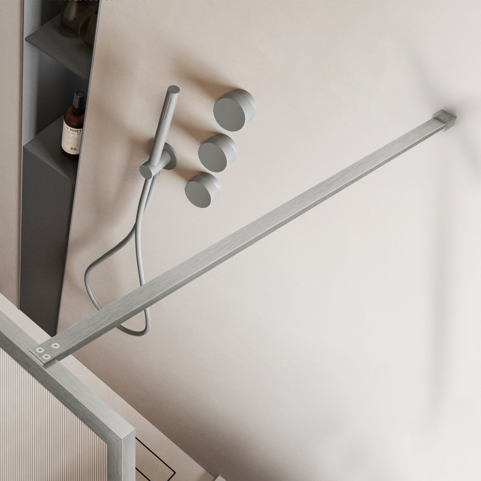 Душевая перегородка Волк-Ин (Walk-In) VSW-1HP100FLBN, 1000*2000, брашированный никель, стекло рифленое