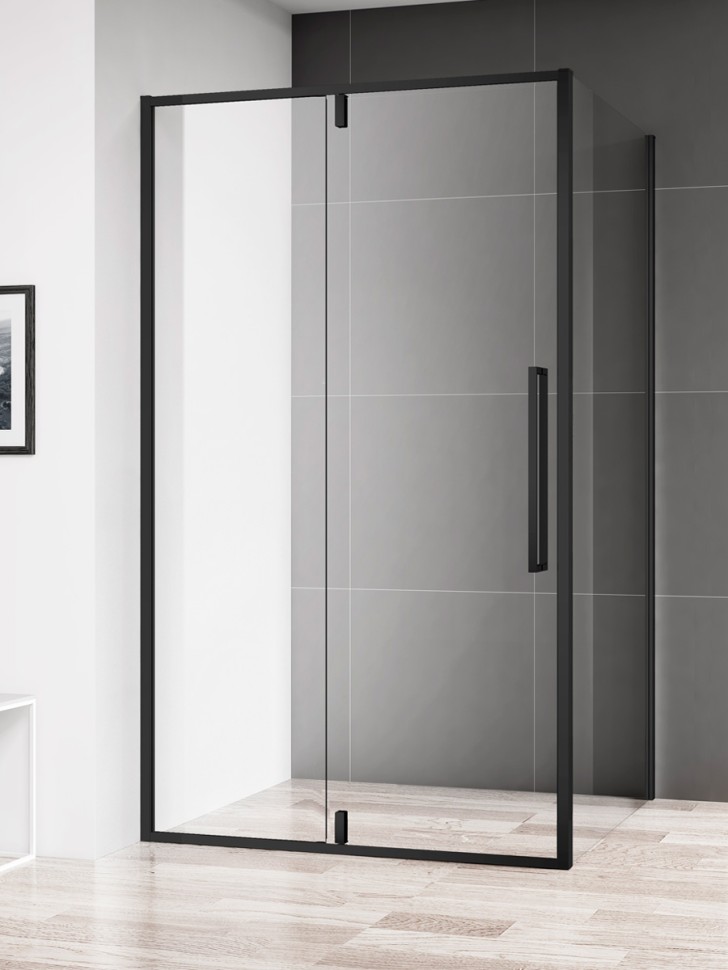 Душевая дверь в нишу 1200*1950мм., стекло 6мм, цвет профиля матовый черный.