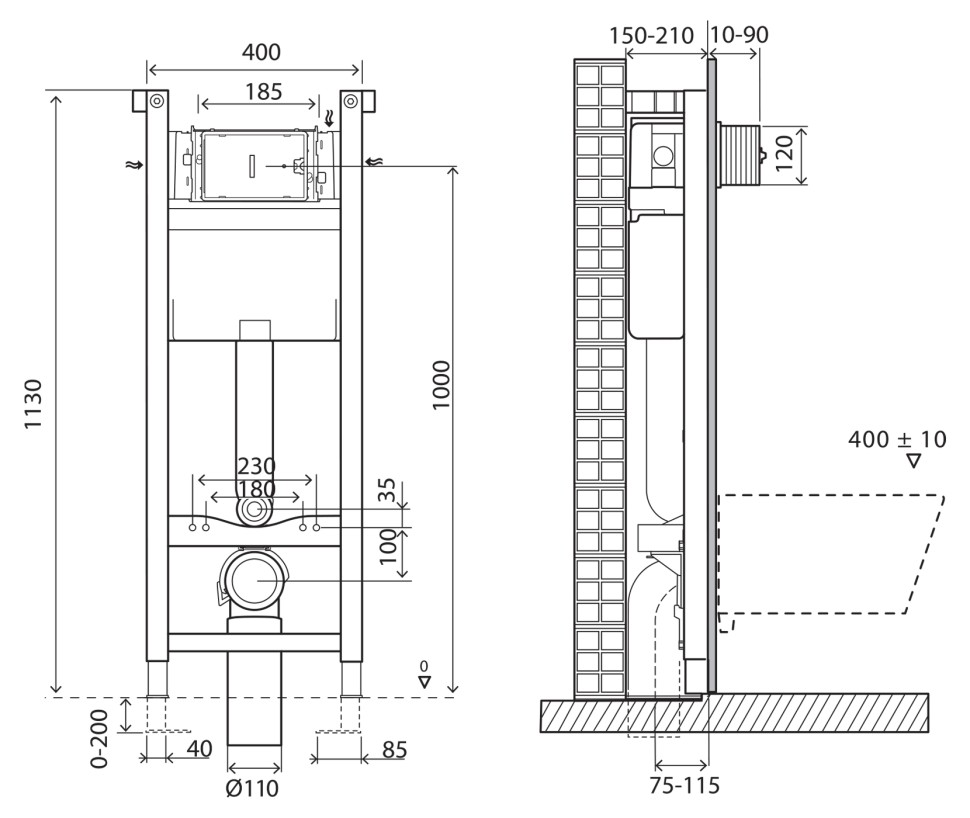 Инсталляция для унитазов BelBagno BB004-40 EXPERT