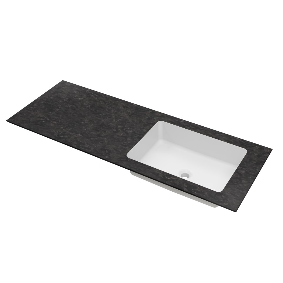 Столешница Vincea из натурального мрамора с интегрированной раковиной VWTB-4LX140VB-R,правая,черный Версаче