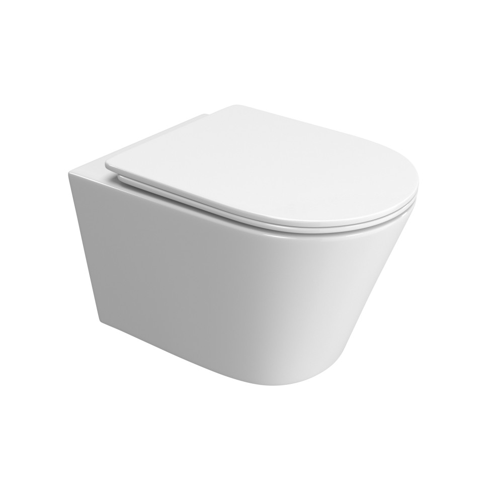 Унитаз подвесной безободковый с сиденьем и смывом TORNADO BelBagno TRE-TOR BB5180CH-TOR/SC