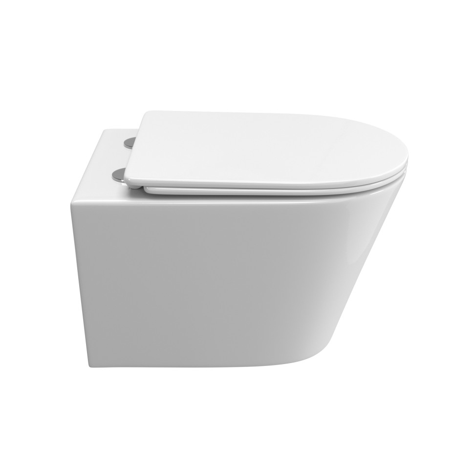 Унитаз подвесной безободковый с сиденьем и смывом TORNADO BelBagno TRE-TOR BB5180CH-TOR/SC