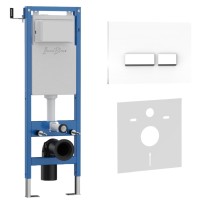 Комплект 2в1 IBERICA BLANCA инсталляция SILENCIO MINI, кнопка смыва CRYSTAL-R белый (IB.001M.221)