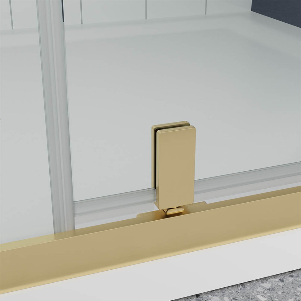 Боковая панель Veconi Ottimo SP G, 1000х1900 золото брашинг, стекло прозрачное