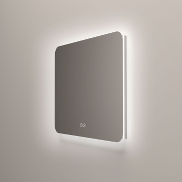 Зеркало LED VLM-3BE8008-2 800х800 c сенсорным выключателем и диммером, антизапотевание