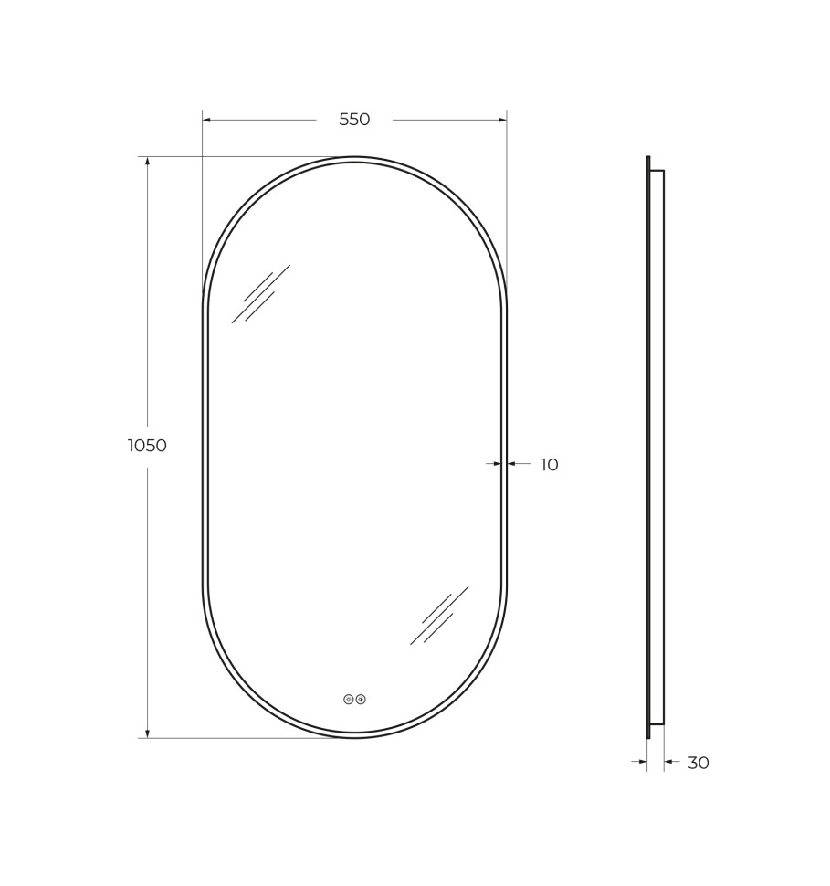 Зеркало с функцией памяти CEZARES CZR-SPC-ELS-550-1050-RGB-TCH