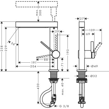 Смеситель для раковины Hansgrohe Finoris (76063700) Белый матовый