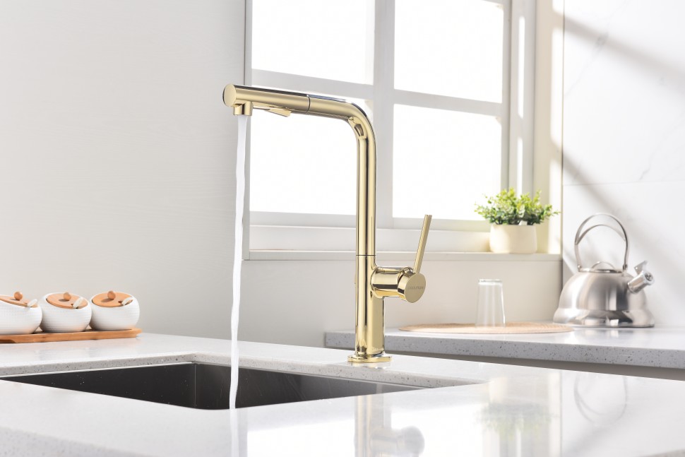 Смеситель для кухни Neo, золото, Ne214419-G, Starke-Paulmark