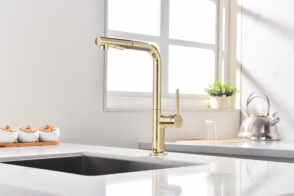 Смеситель для кухни Neo, золото, Ne214419-G, Starke-Paulmark