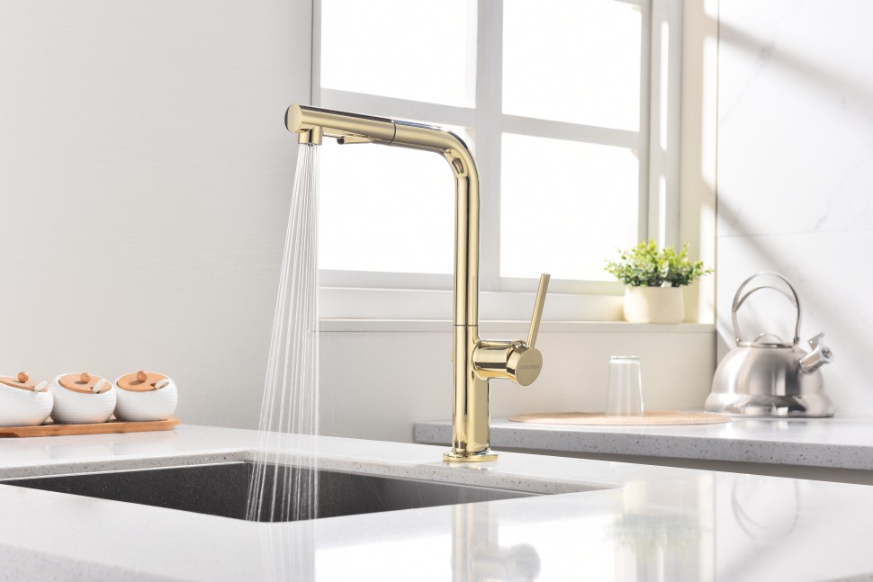 Смеситель для кухни Neo, золото, Ne214419-G, Starke-Paulmark