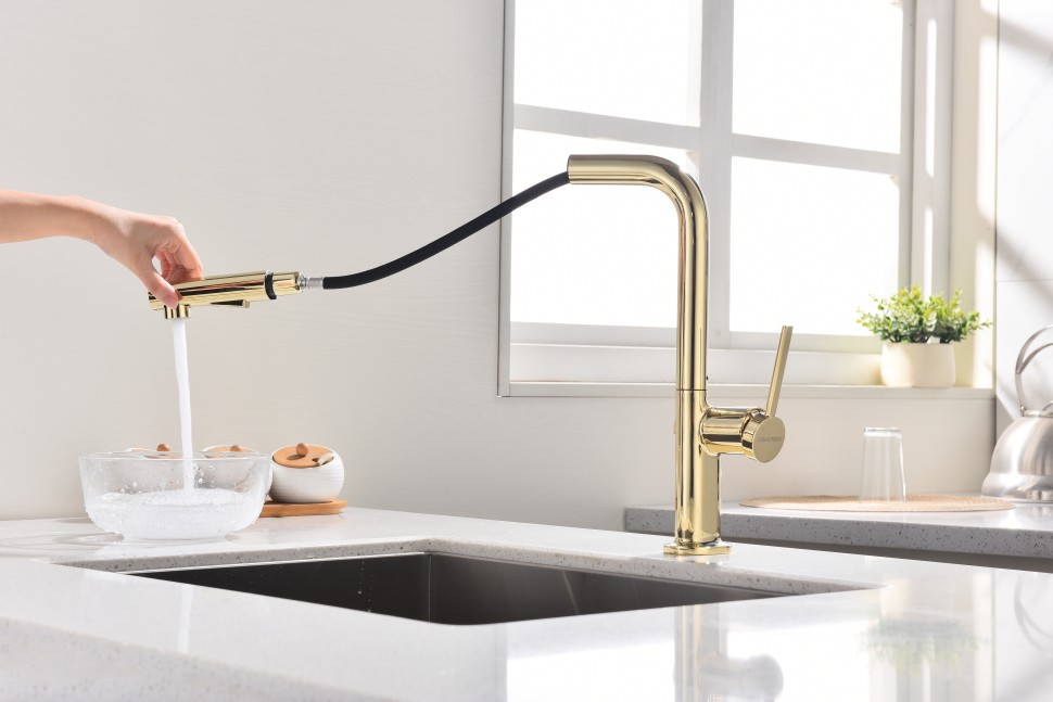 Смеситель для кухни Neo, золото, Ne214419-G, Starke-Paulmark
