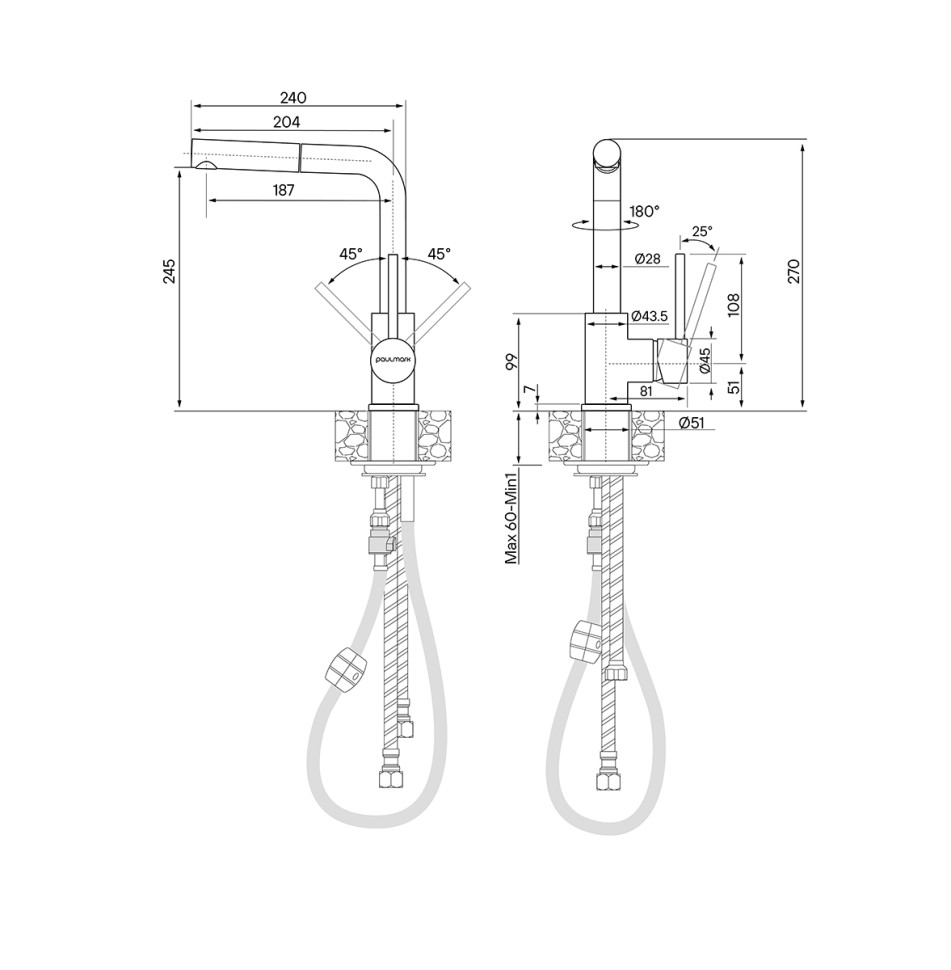 Смеситель для кухни Kassel, белый, Ka214311-331, Paulmark