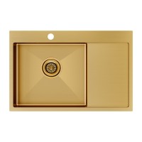 Мойка нерж. сталь KRONER 78F, PM217851-BGL, брашированное золото, левая, 780х510мм, Paulmark