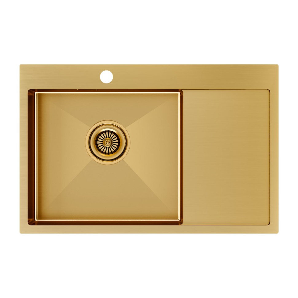 Мойка нерж. сталь KRONER 78F, PM217851-BGL, брашированное золото, левая, 780х510мм, Paulmark