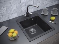 Мойка KANTE 45, IT-GRANIT, PM104651-BL, черный, 460х510 мм, Paulmark