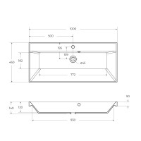 Раковина из искусственного камня BelBagno BB1000/450-LV-ART-AST-NERO