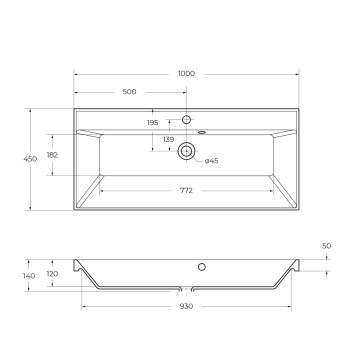 Раковина из искусственного камня BelBagno BB1000/450-LV-ART-AST-NERO