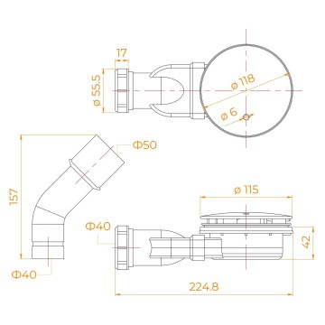 Сифон для поддонов RGW S-17 (44241700-01)