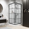 Душевая кабина Niagara Standart ST100/15QR/KL/BKT (100х100х225) низкий поддон(15см),черный,стекло прозрачное,3 места