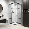 Душевая кабина Niagara Standart ST100/15QR/KL/BKT (100х100х225) низкий поддон(15см),черный,стекло прозрачное,3 места
