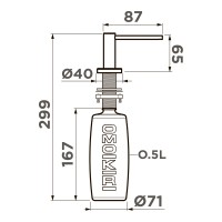 Дозатор Omoikiri OM-10-LG латунь/светлое золото