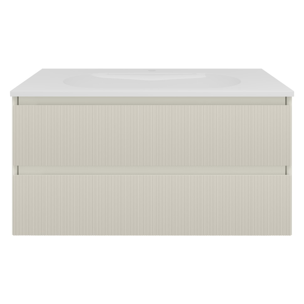 База под раковину Welle 1000 подвесная, 2 выкатных ящика soft-close, M.Beige