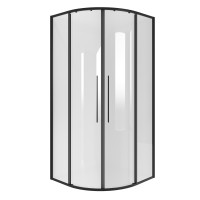 Душевое ограждение Niagara Nova NG-6827-34ВLACK (100х100х195) четверть круга,черный матовый,двери раздвижные,стекло прозрачное,1 место
