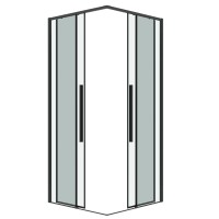 1/2 душевого ограждения Grossman Galaxy 1/2.K33.01.90.42.00 (90х195) графит сатин,стекло прозрачное, 1 место