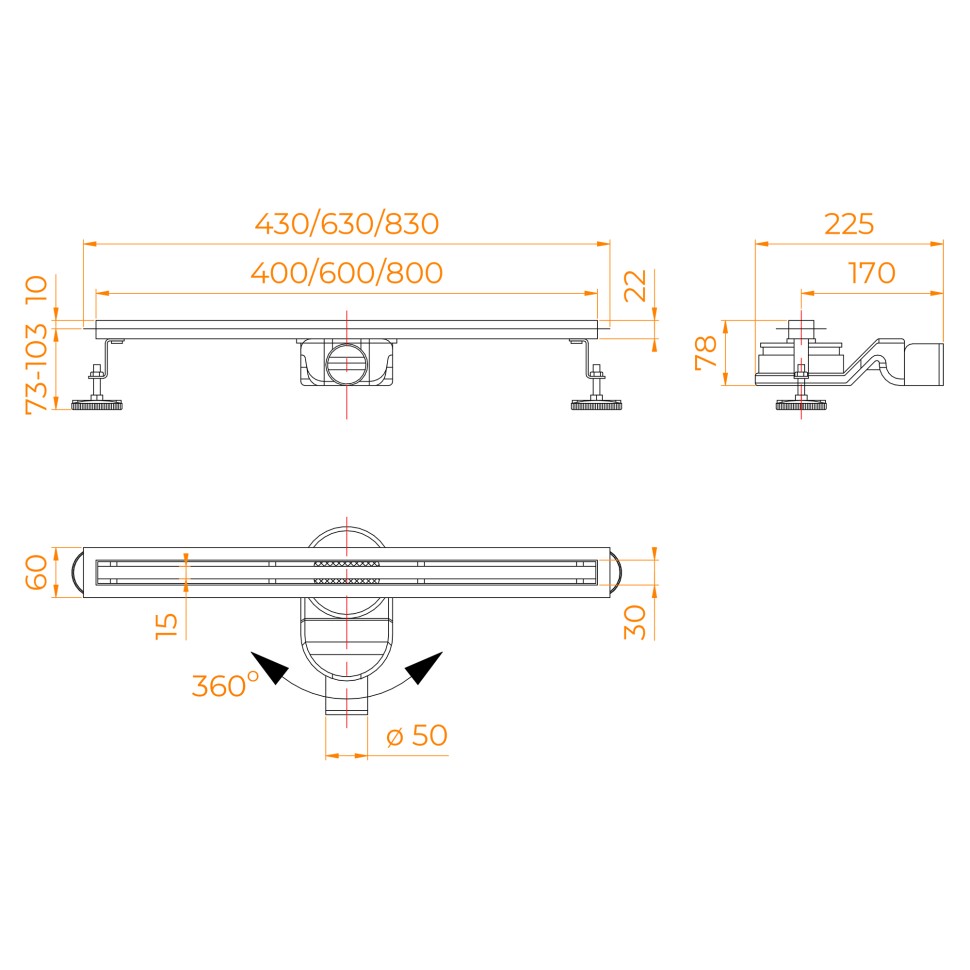 Душевой трап RGW SDR-54 (600)