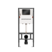 Система инсталляции для унитазов CERAMICANOVA Balance с кнопкой смыва Square, цвет черный матовый, с креплениями, арт. CN121002MB