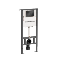 Система инсталляции для унитазов CERAMICANOVA Balance с кнопкой смыва Square, цвет черный матовый, с креплениями, арт. CN121002MB