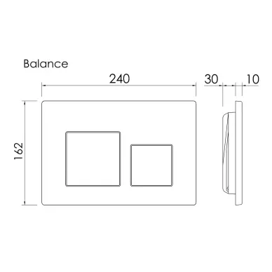 Система инсталляции для унитазов CERAMICANOVA Balance с кнопкой смыва Square, цвет черный матовый, с креплениями, арт. CN121002MB