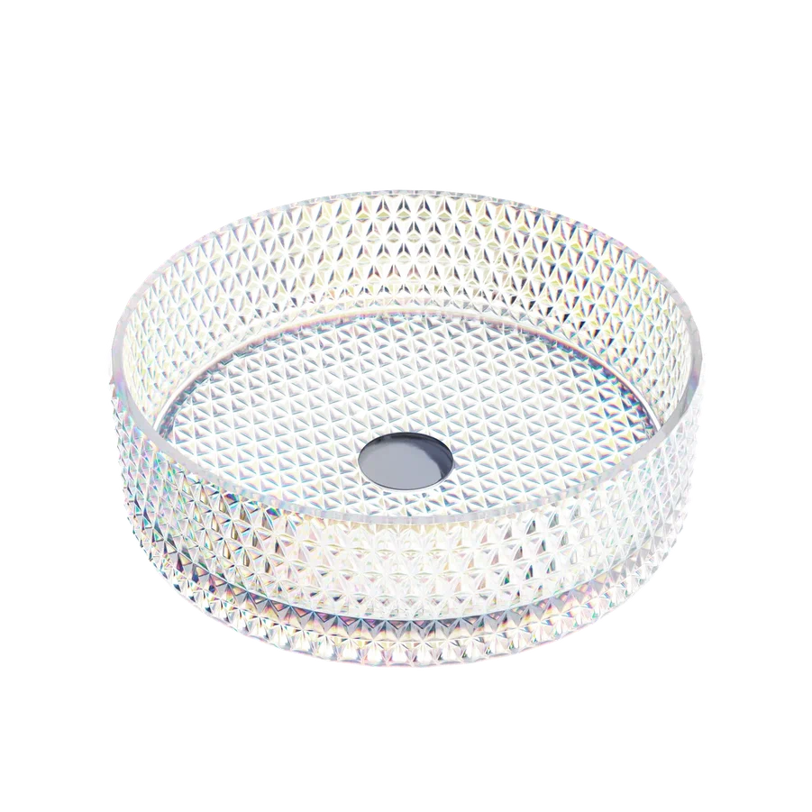 Умывальник чаша накладная круглая (цвет неон) Cristal 360x360x112мм